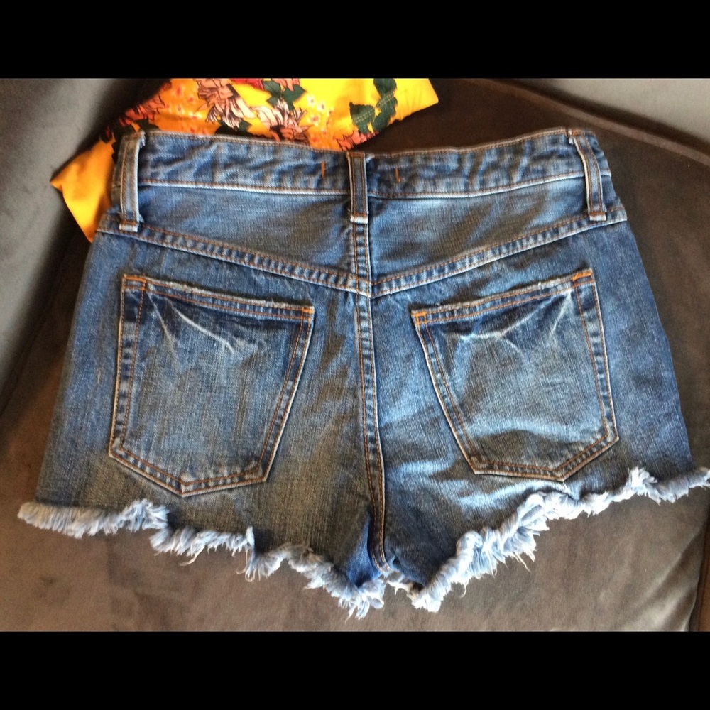 Free People cut off shorts with button fly